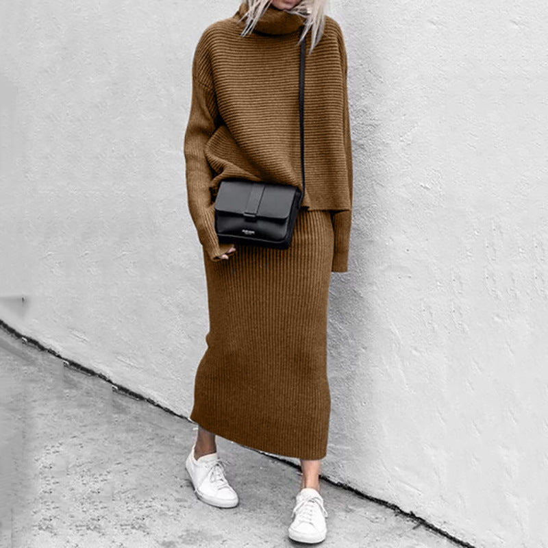 Ensemble Tricot Femme | Pull Oversize & Jupe Longue | Côtelé Doux