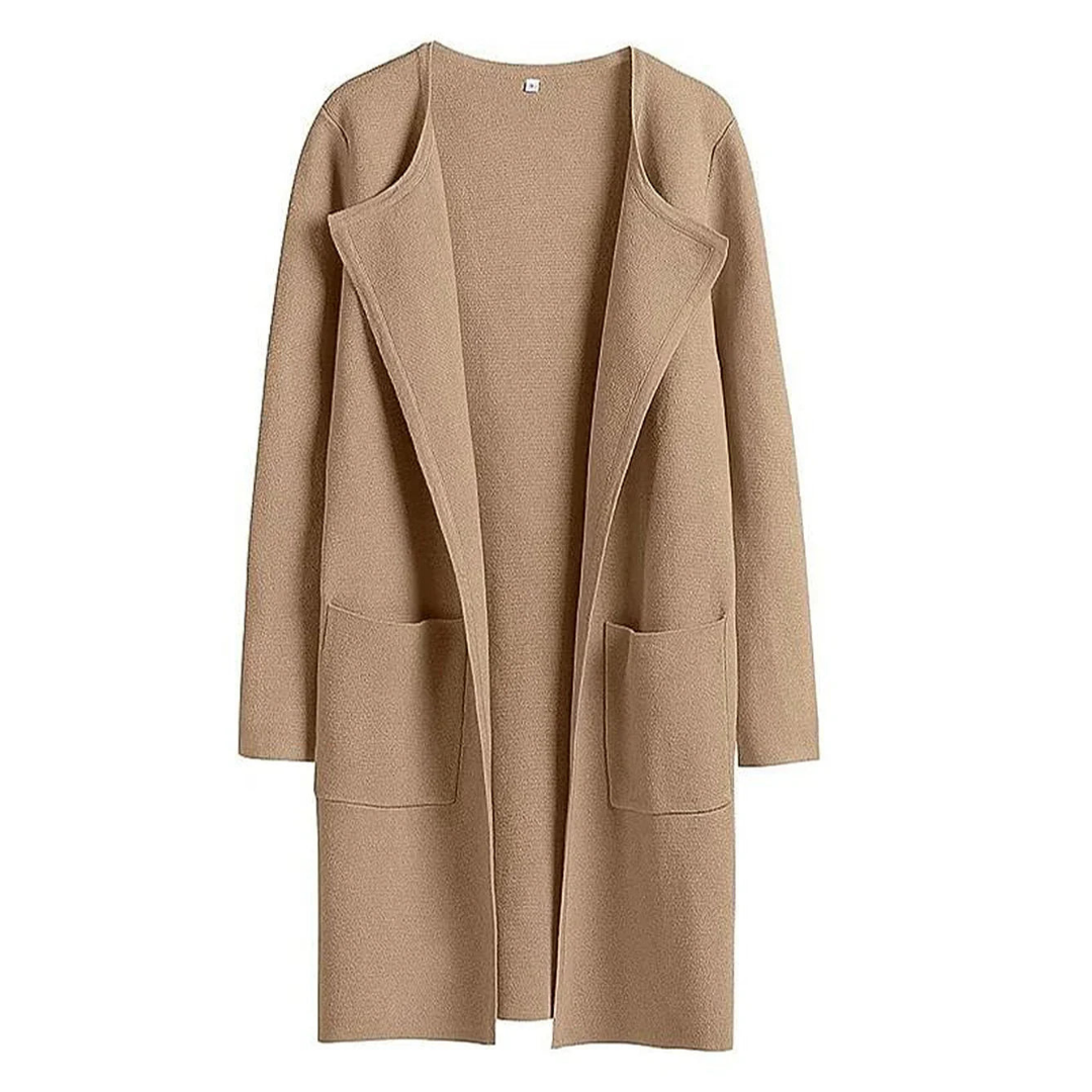 Evelien | Minimalistisch Open Vest | Tijdloze Herfststijl | Luxe Katoenmix