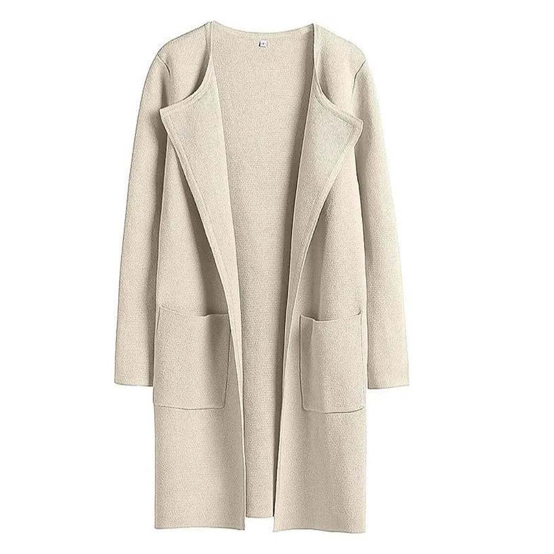 Evelien | Minimalistisch Open Vest | Tijdloze Herfststijl | Luxe Katoenmix