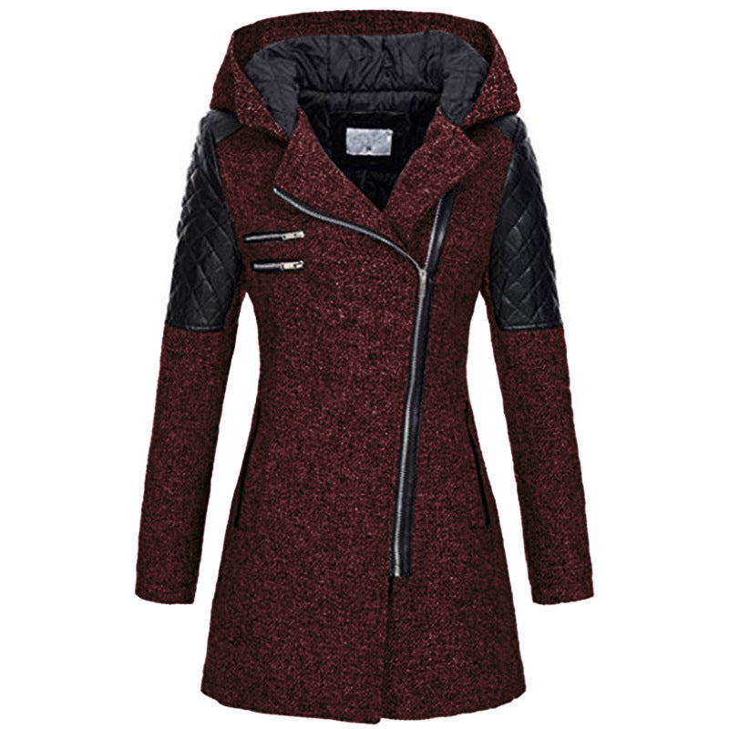 Eva - Manteau Long | Style Biker | Hiver Chic