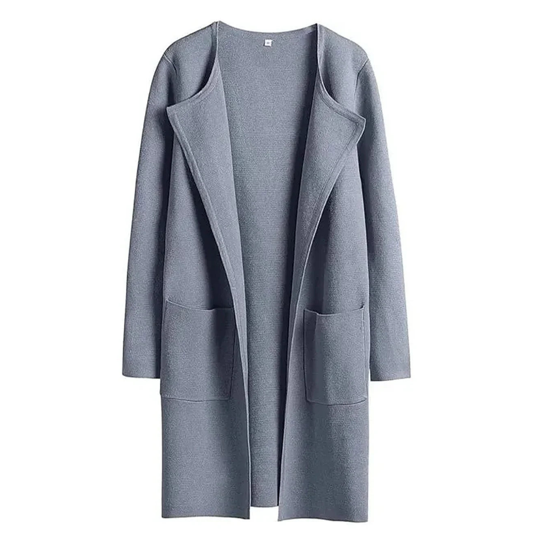 Evelien | Minimalistisch Open Vest | Tijdloze Herfststijl | Luxe Katoenmix