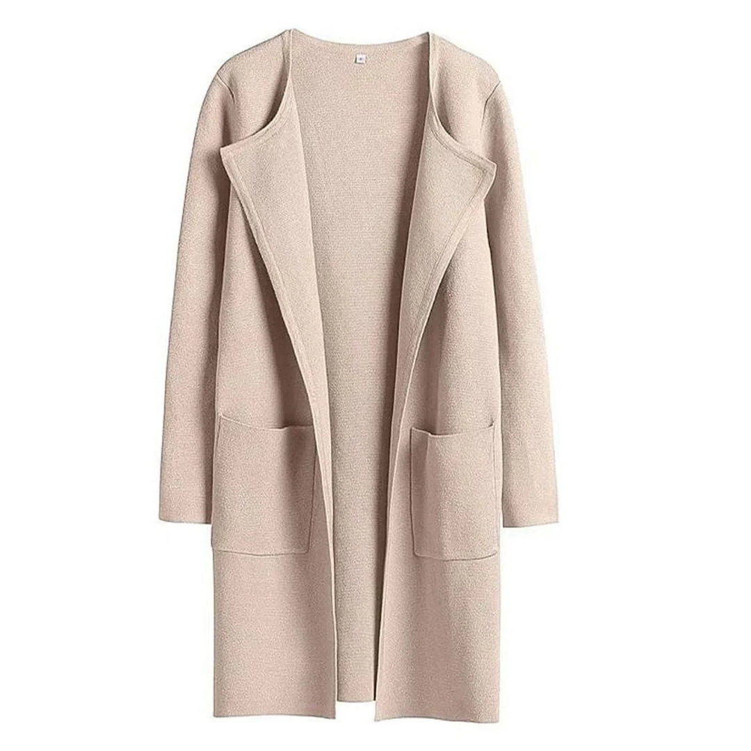 Evelien | Minimalistisch Open Vest | Tijdloze Herfststijl | Luxe Katoenmix