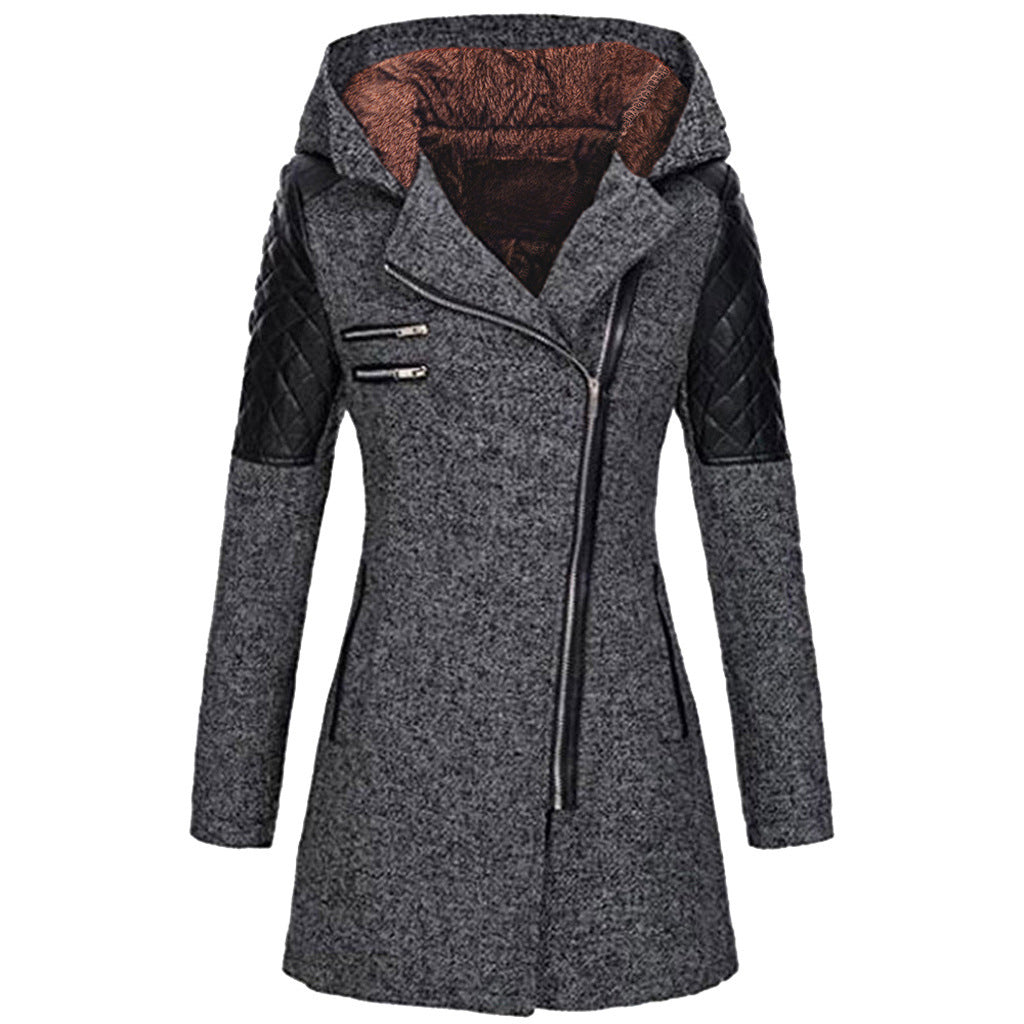 Eva - Manteau Long | Style Biker | Hiver Chic