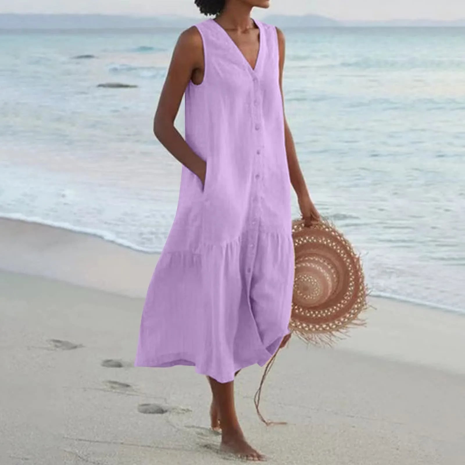 Combi-Robe d’Été Blanche | Lin | Légère et Décontractée
