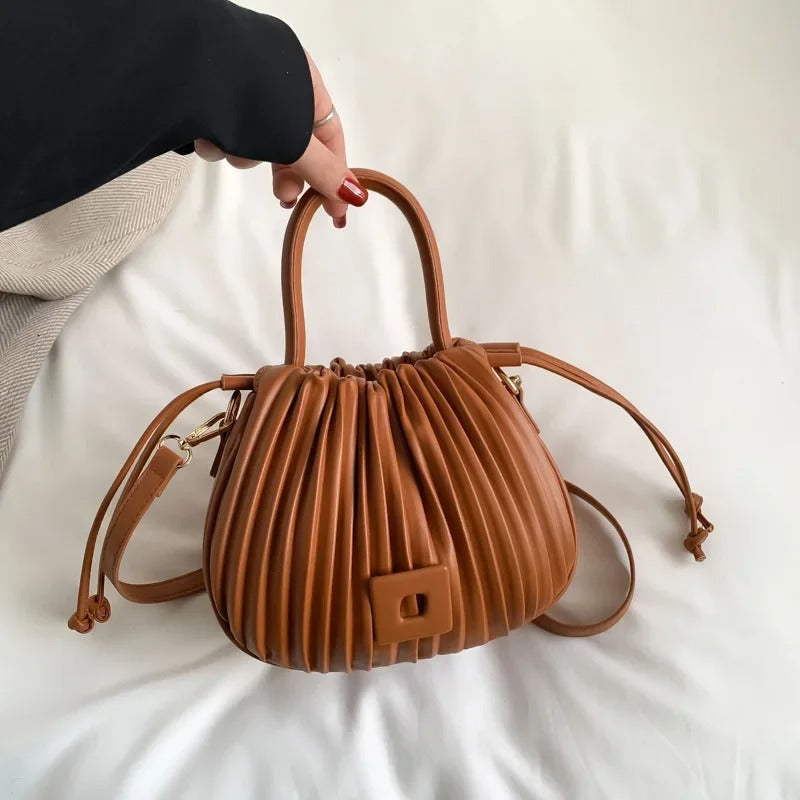 Sac Plissé à Bandoulière | Élégance Douce et Conception originale