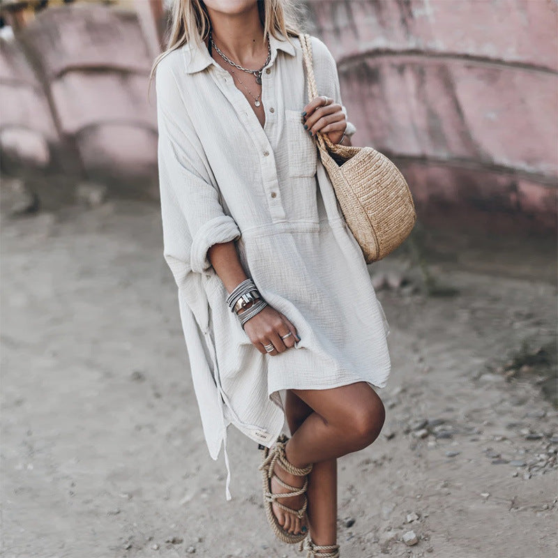 Robe Style Chemise | Coton Léger | Look Décontracté d’Été