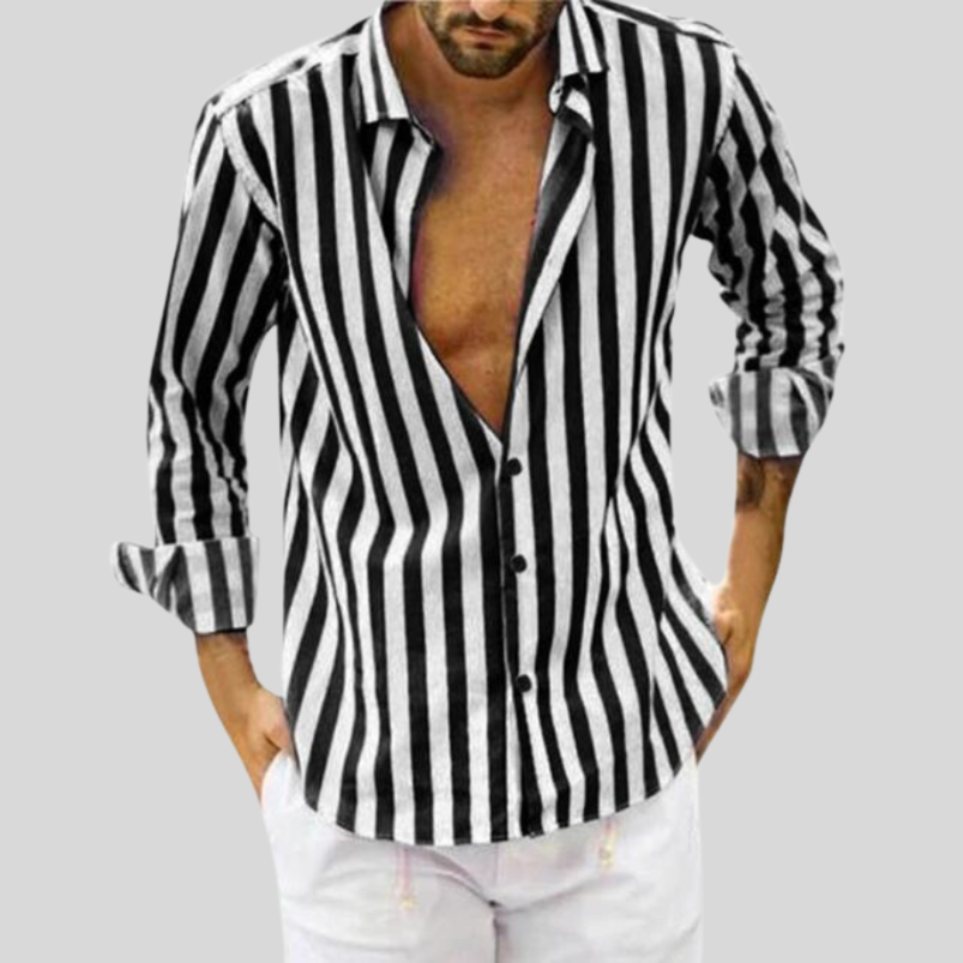 Chemise Rayée Bleu et Blanc | Coton Léger | Style Estival Élégant