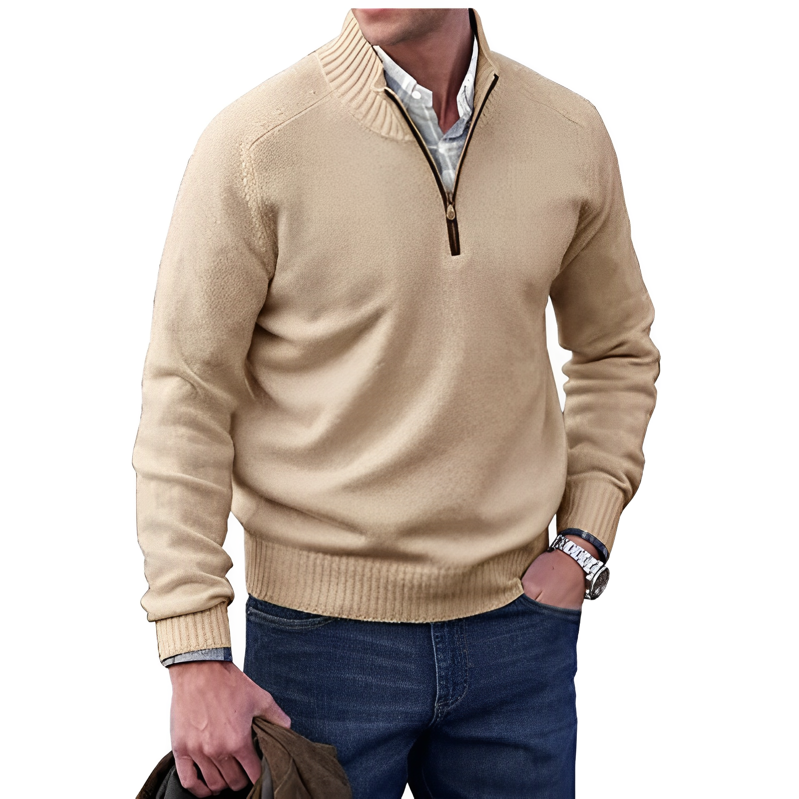 Pull Zippé | Blanc | Chic et Confortable