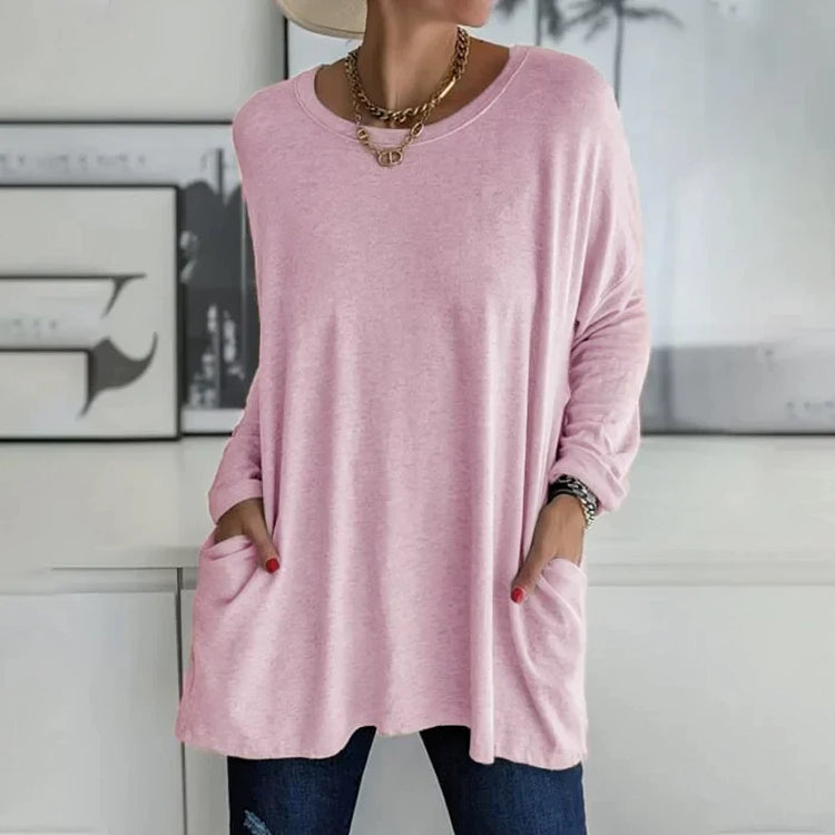 Haut Oversize en Maille | Confort & Élégance | Poches Pratiques
