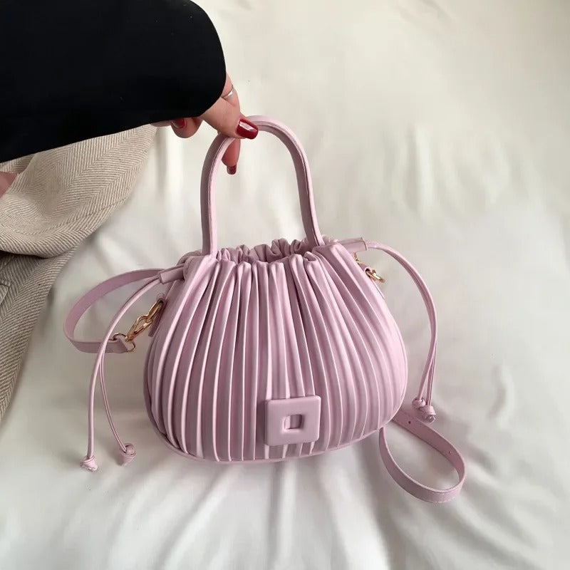 Sac Plissé à Bandoulière | Élégance Douce et Conception originale