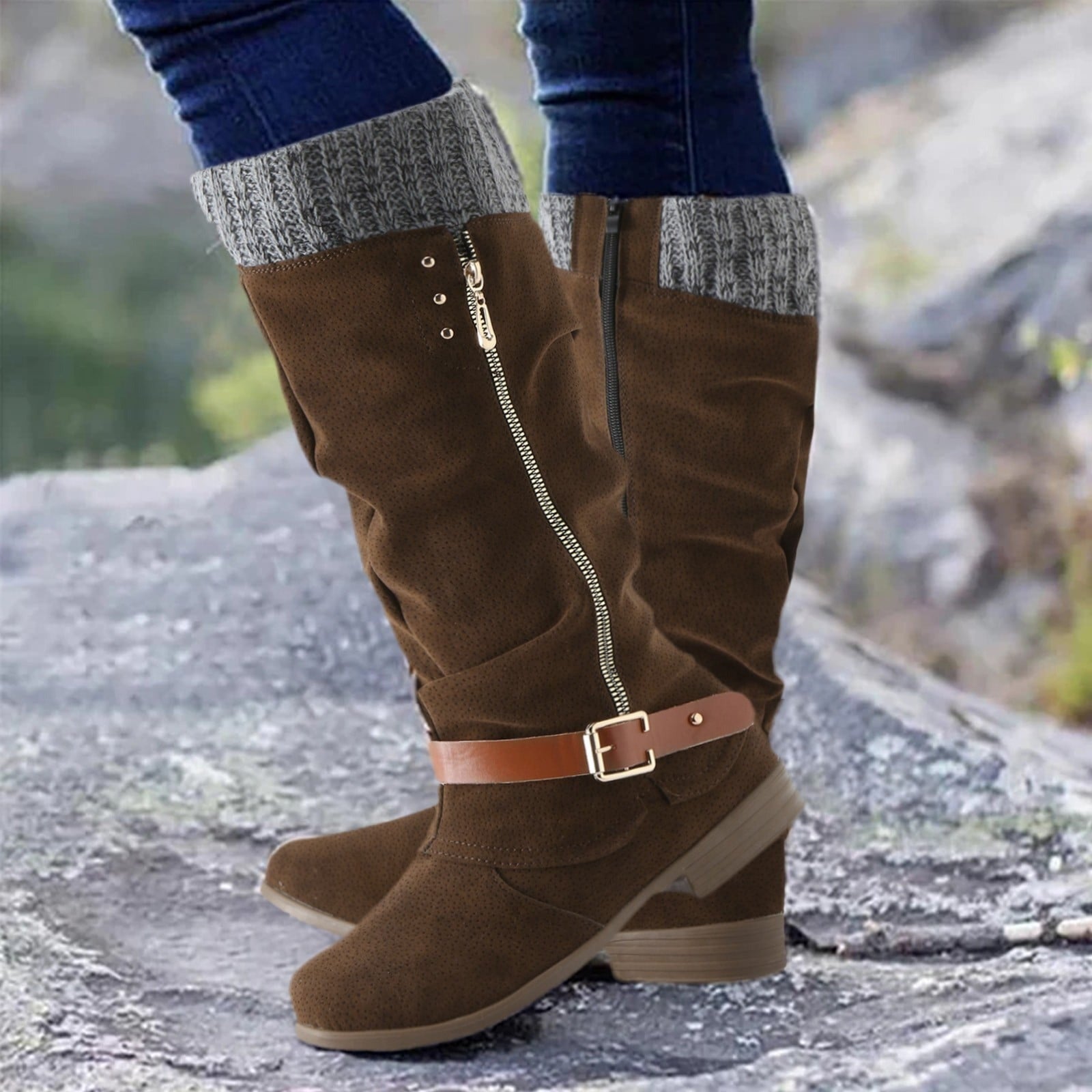 Bottes Hautes à Talon Bloc | Style Hivernal et Confort Assuré