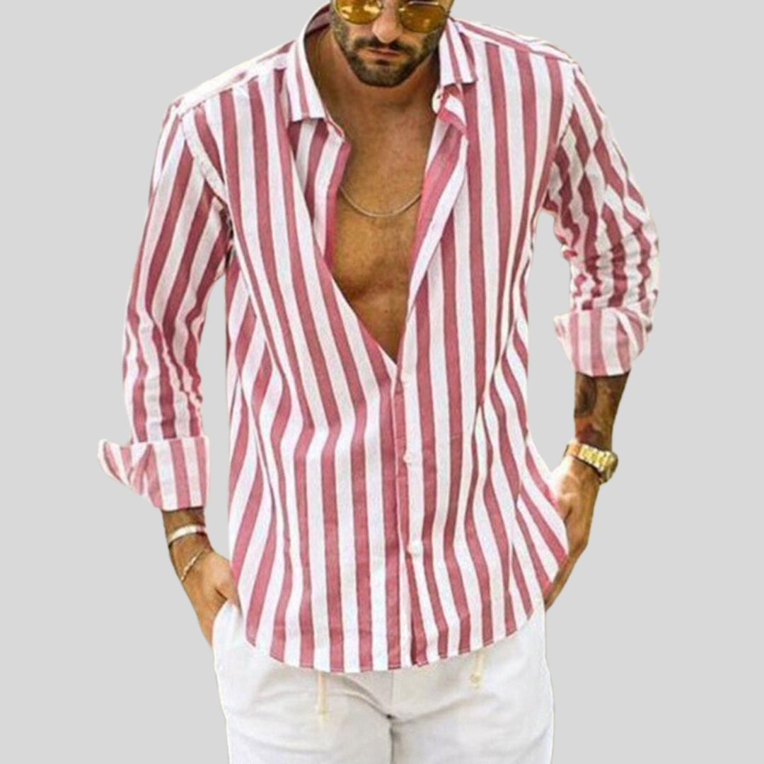 Chemise Rayée Bleu et Blanc | Coton Léger | Style Estival Élégant