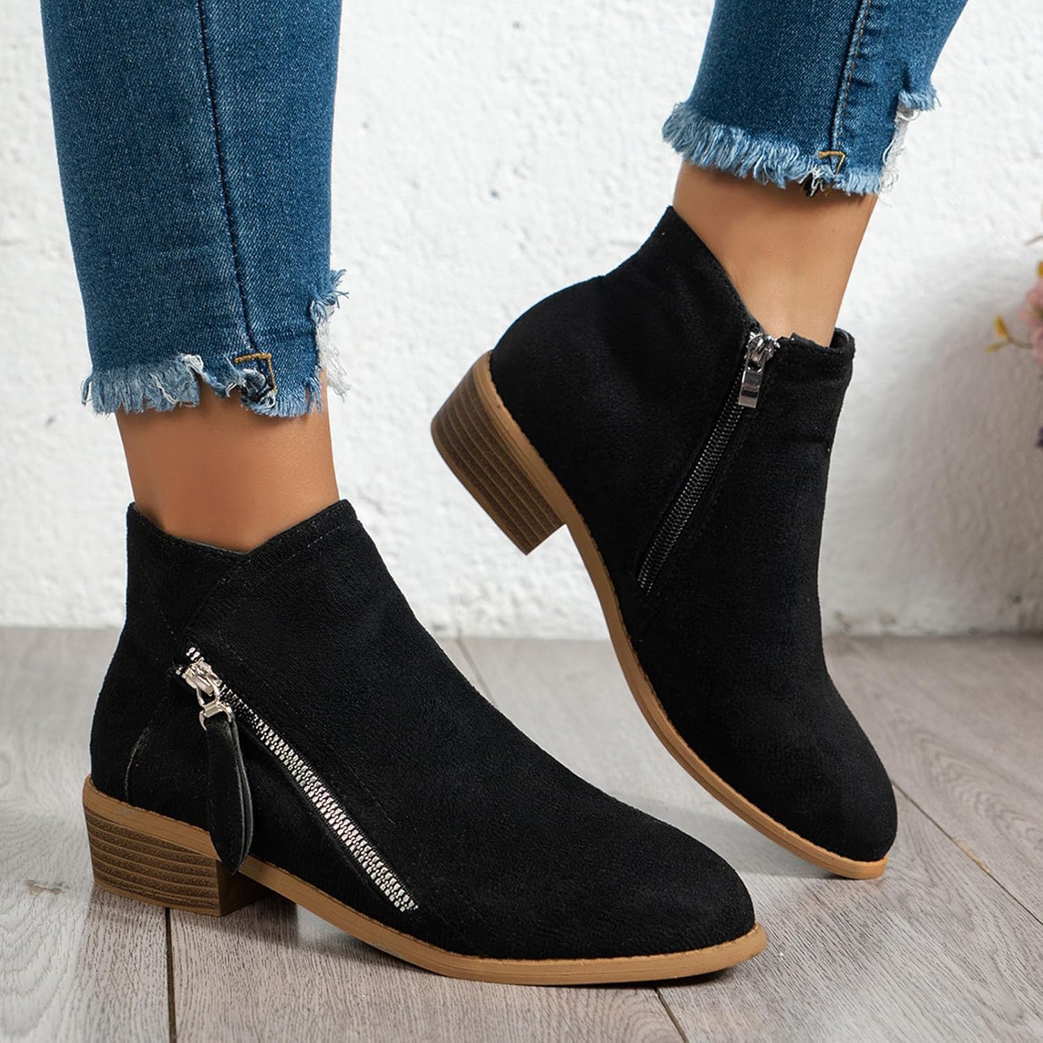 Bottines Suédées à Zip | Élégance Décontractée et Confort Quotidien