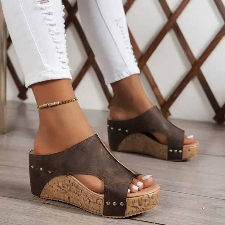Sandales Compensées Suédine | Plat| Confort & Style Estival