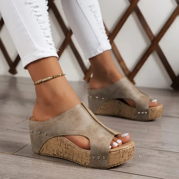 Sandales Compensées Suédine | Plat| Confort & Style Estival