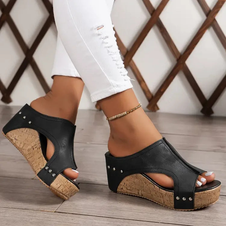 Sandales Compensées Suédine | Plat| Confort & Style Estival