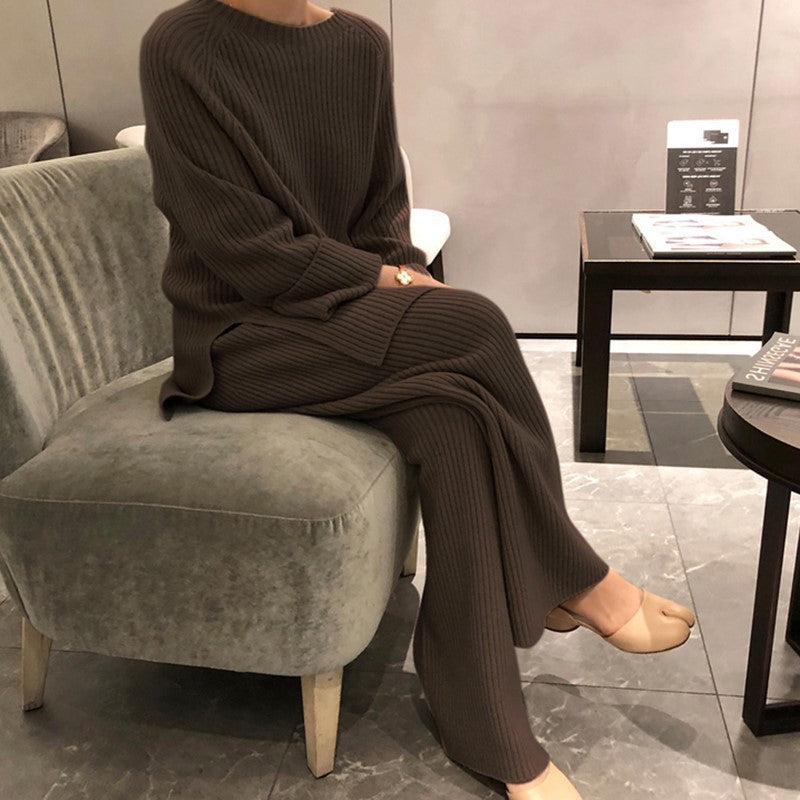 Ensemble Côtelé | Maille Épaisse | Confort Chic et Décontracté