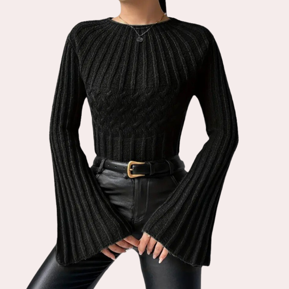 Pull Manches Évasées | Coton | Élégant et Cintré