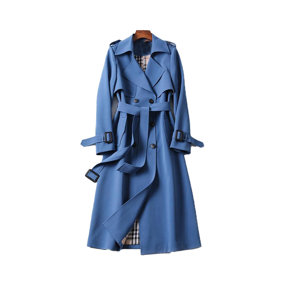 Élégance Parisienne | Trench Long Classique Ceinturé Femme