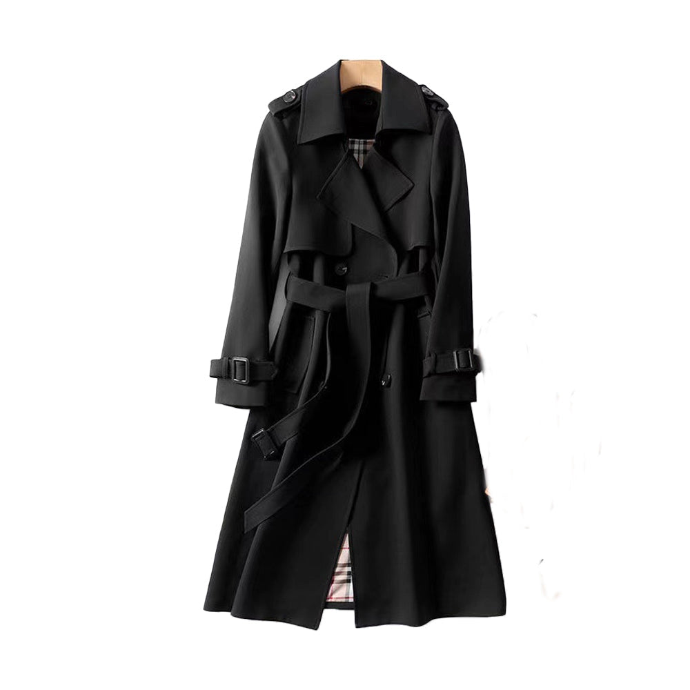 Élégance Parisienne | Trench Long Classique Ceinturé Femme