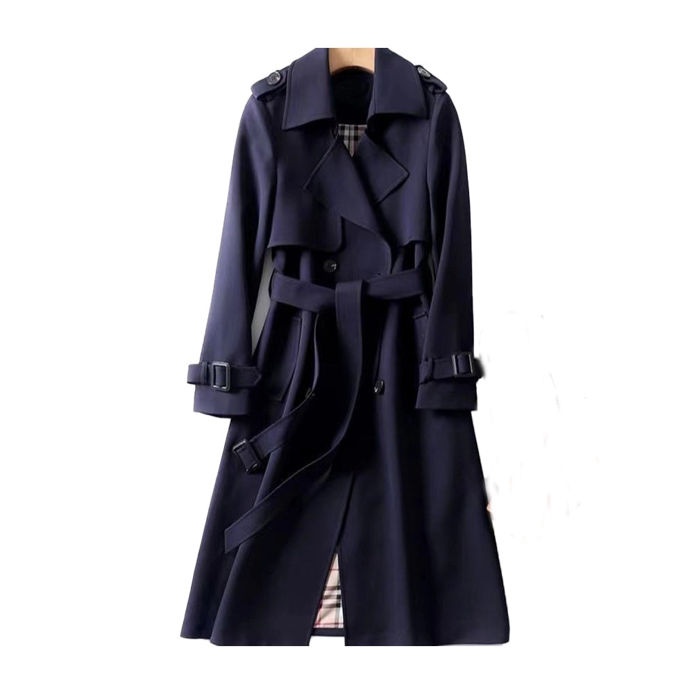 Élégance Parisienne | Trench Long Classique Ceinturé Femme