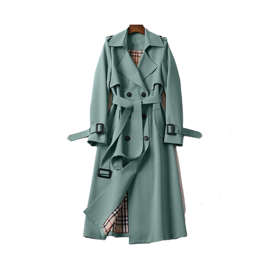 Élégance Parisienne | Trench Long Classique Ceinturé Femme
