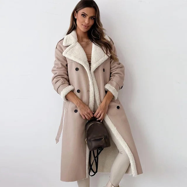 Manteau Long en Fausse Fourrure | Doublé Chaud | Élégance Hivernale