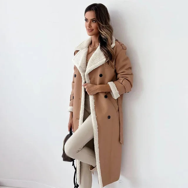 Manteau Long en Fausse Fourrure | Doublé Chaud | Élégance Hivernale