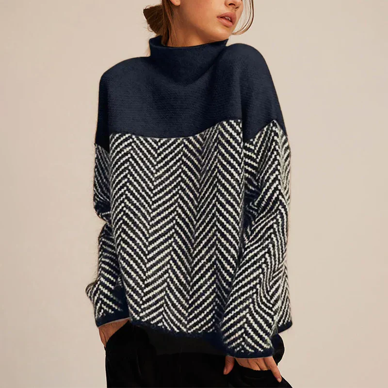 Mila - Pull Hiver | Tricot Doux | Motif Chevron