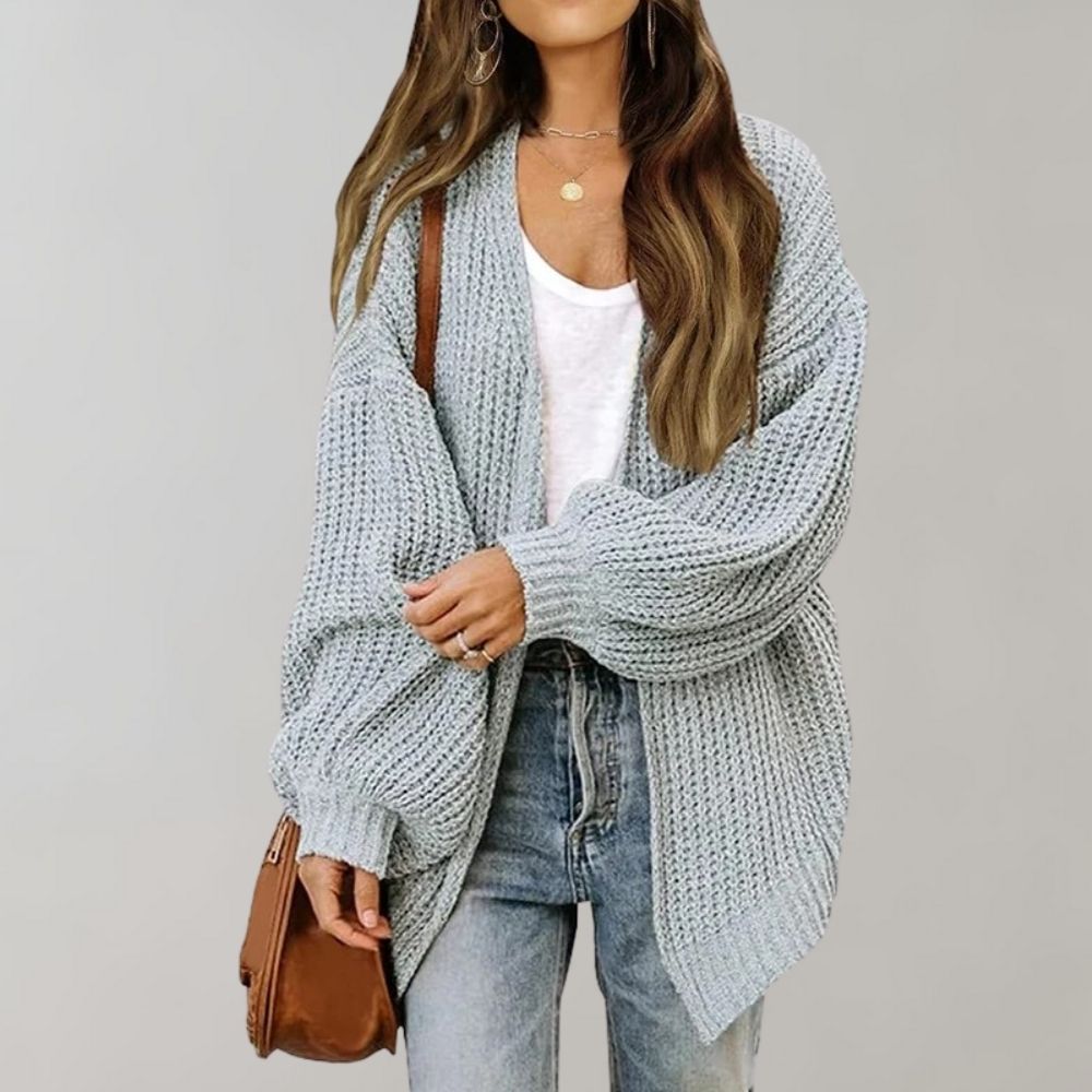 Cardigan Tricoté Noir | Acrylique | Coupe Oversize & Confort Douillet
