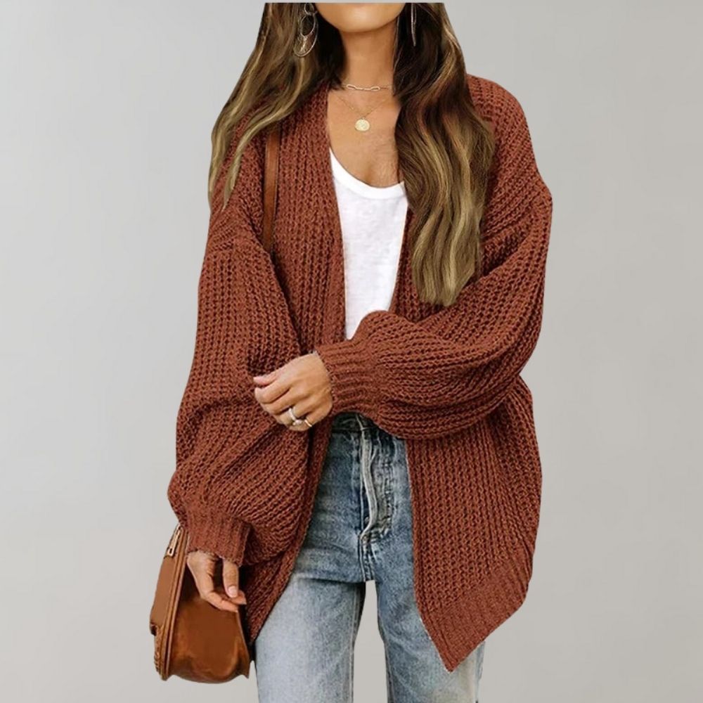 Cardigan Tricoté Noir | Acrylique | Coupe Oversize & Confort Douillet