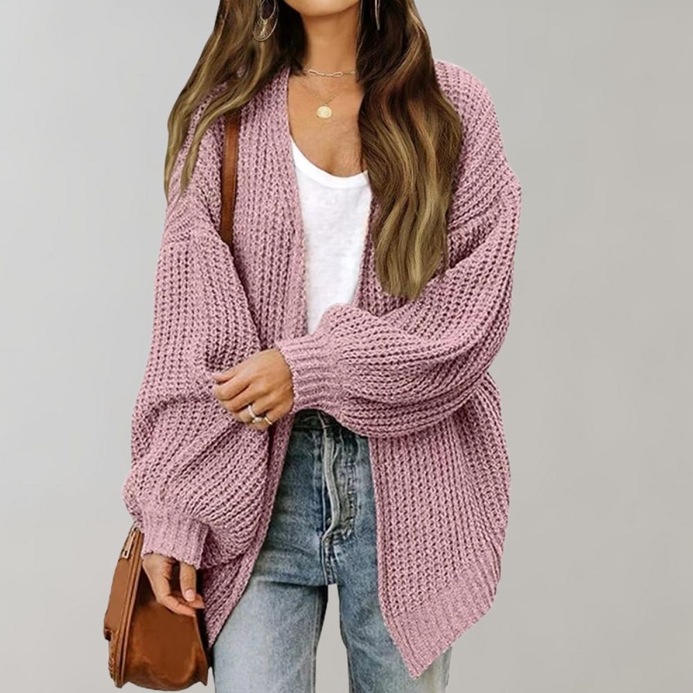 Cardigan Tricoté Noir | Acrylique | Coupe Oversize & Confort Douillet