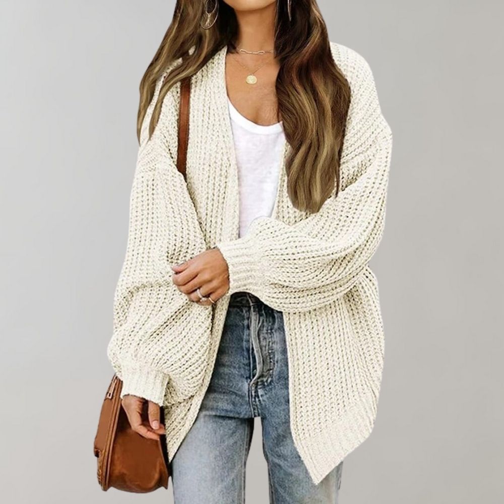 Cardigan Tricoté Noir | Acrylique | Coupe Oversize & Confort Douillet