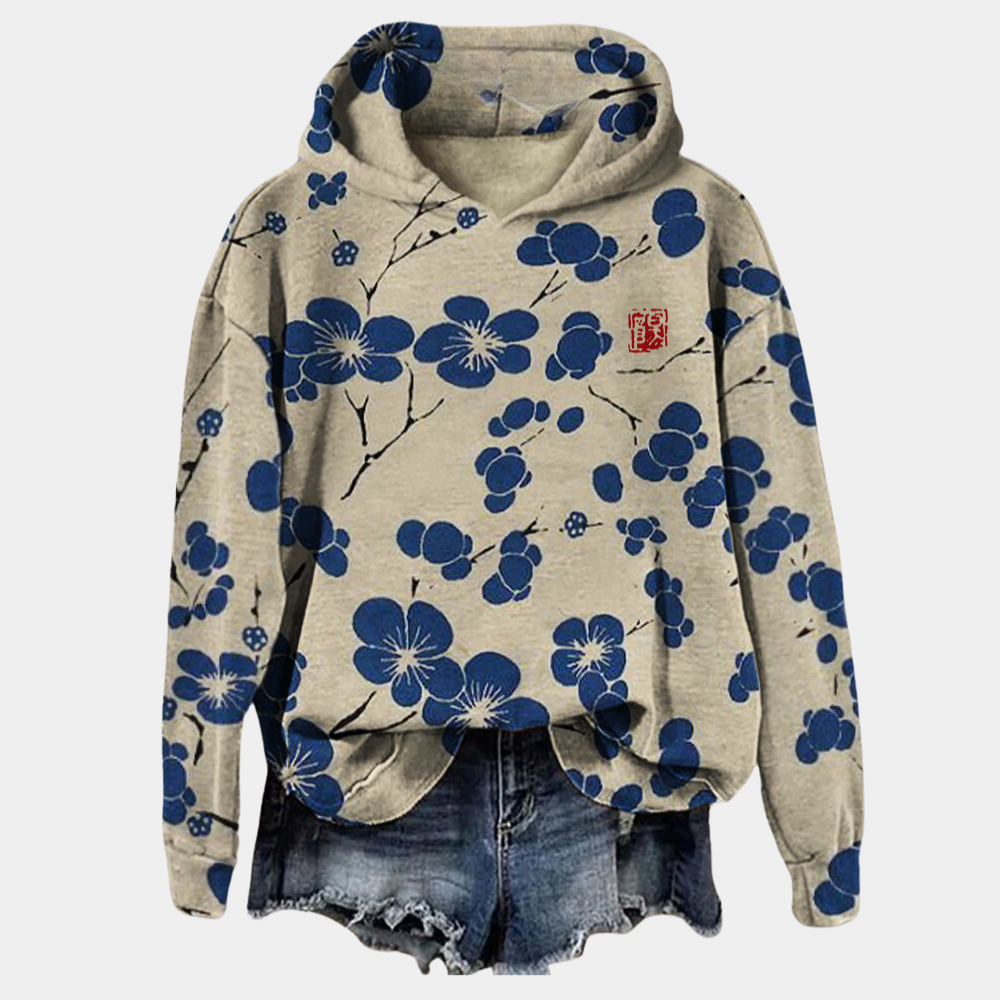Flora Décontractée | Sweat Femme à Capuche Motif Fleurs