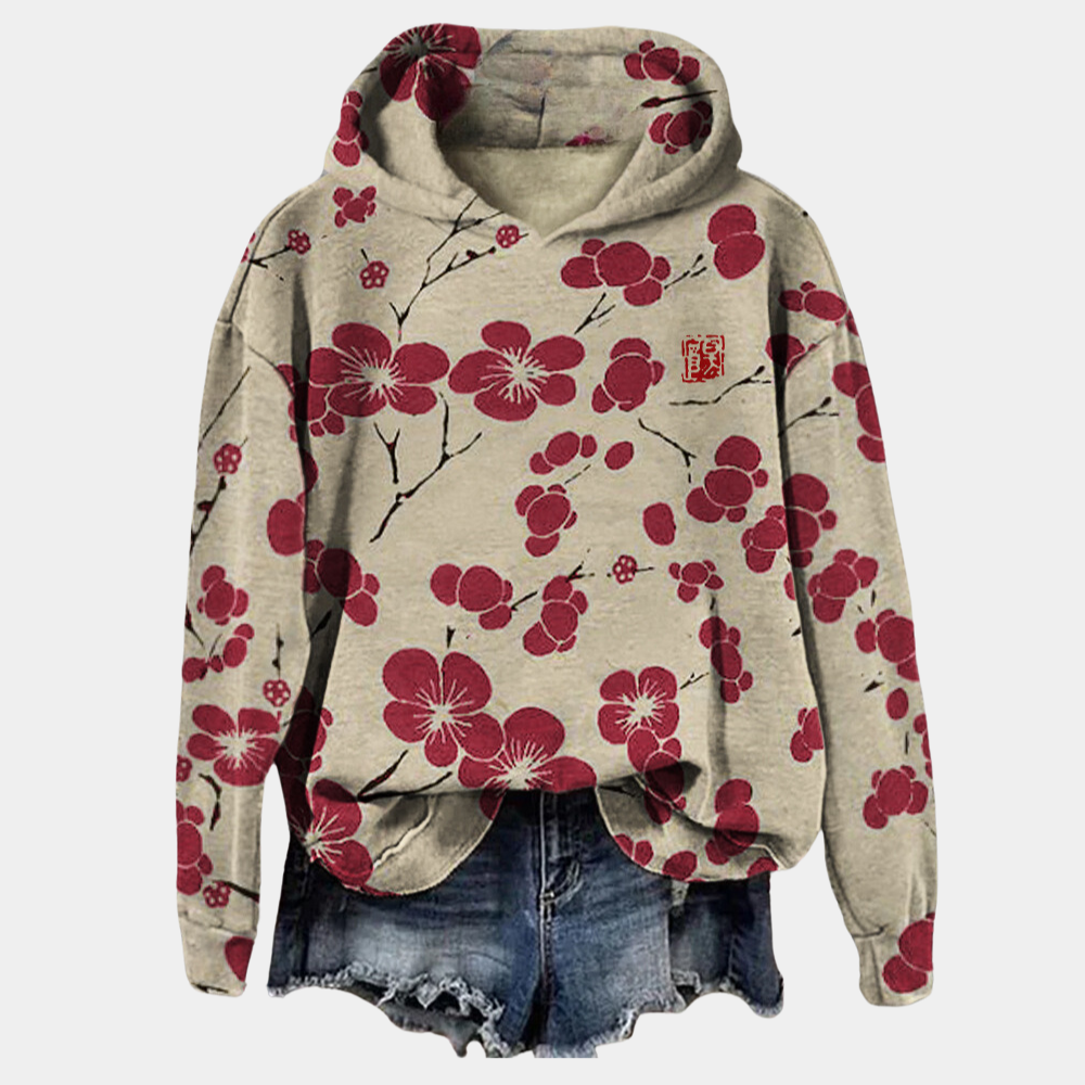 Flora Décontractée | Sweat Femme à Capuche Motif Fleurs