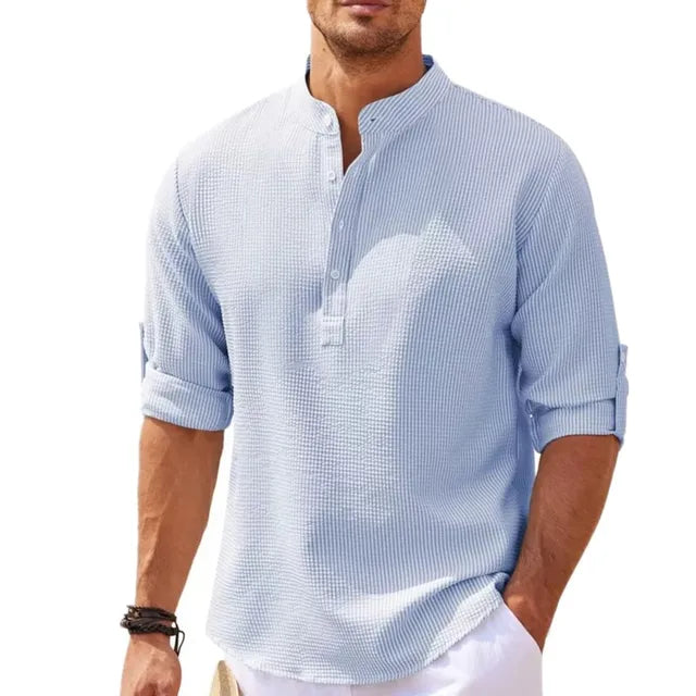 Chemise Col Mao | Légère & Élégante | Style Estival
