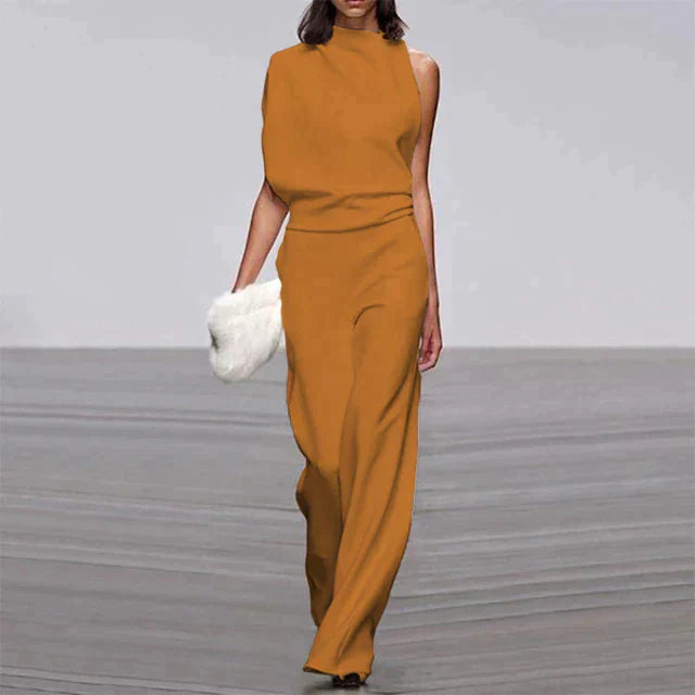 Ensemble Asymétrique Orange | Viscose | Moderne et Élégant