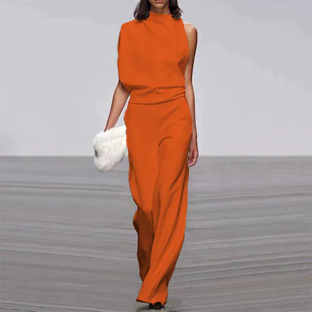 Ensemble Asymétrique Orange | Viscose | Moderne et Élégant