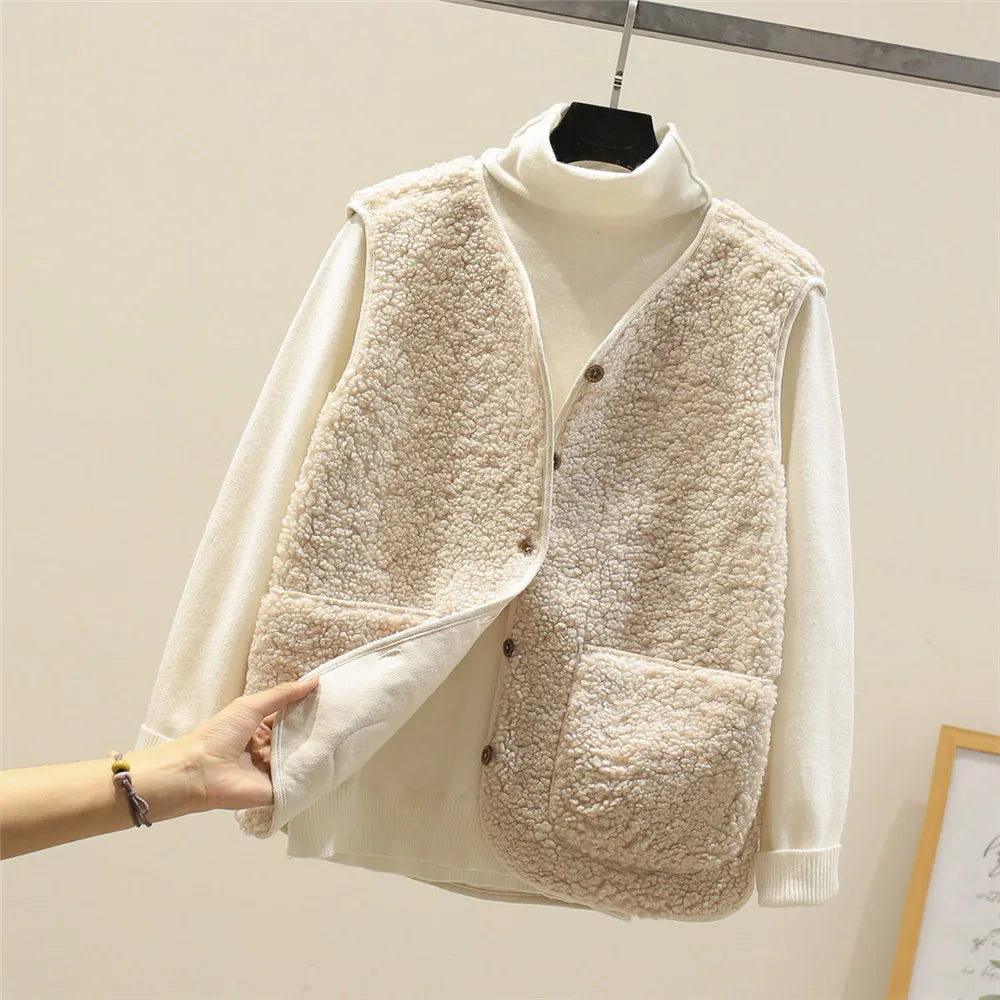 Gilet Sherpa Sans Manches | Effet Laine de Mouton | Chaud, Léger et Décontracté