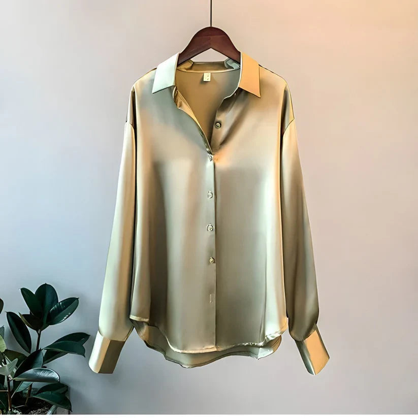 Lumière Satinée | Chemise Oversize Brillance Chic Femme