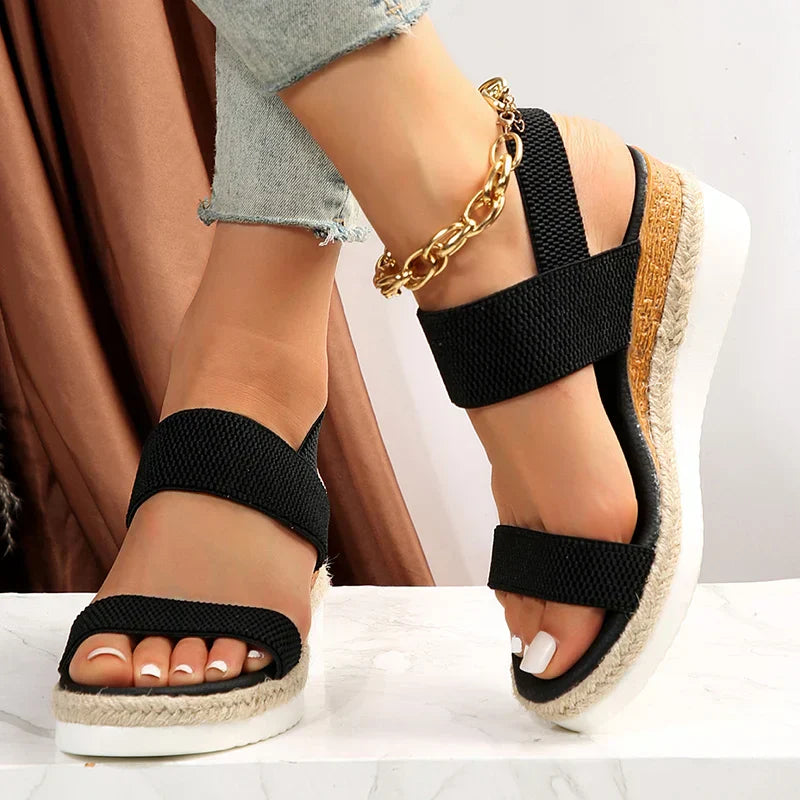 Sandales Plateforme Femme |  Brides Élastiques | Confort & Style Estival