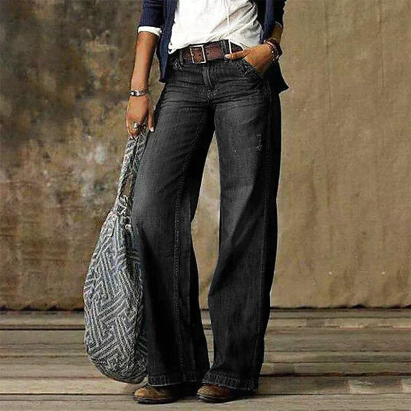 Jean Large en Denim | Coton & Polyester | Style Rétro et Confort