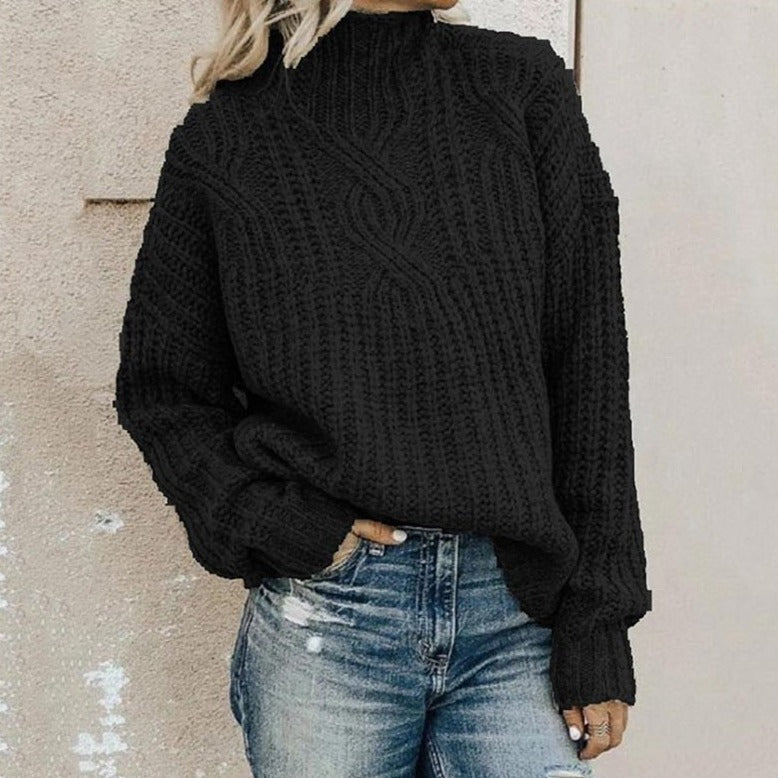 Pull Torsadé Vert Sapin | Coton | Chaud & Décontracté