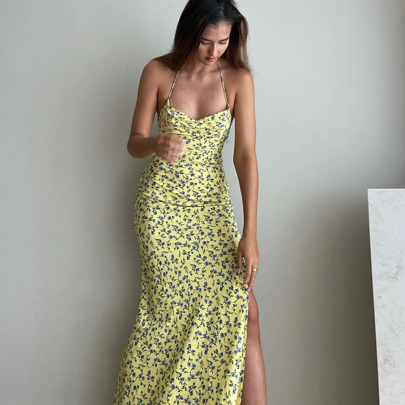 Robe Longue Dos Nu | Élégance Florale et Esprit Estival