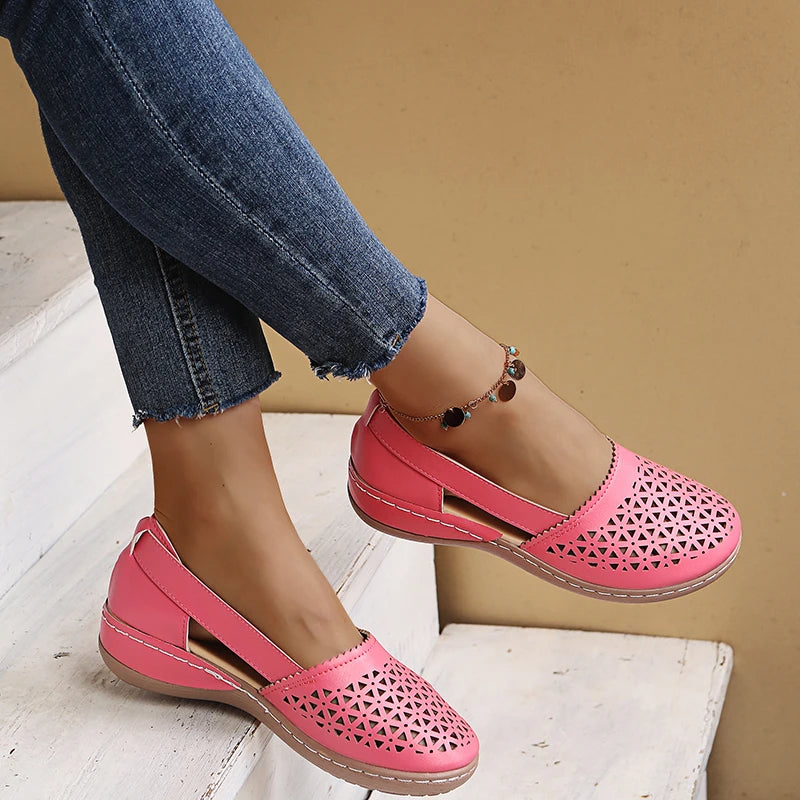 Ballerines Ajourées Rose | Confort Quotidien & Détail Découpé Chic
