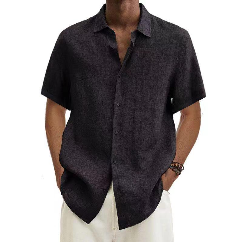 Chemise en Lin Marron Clair | Tissu Respirant | Style Décontracté