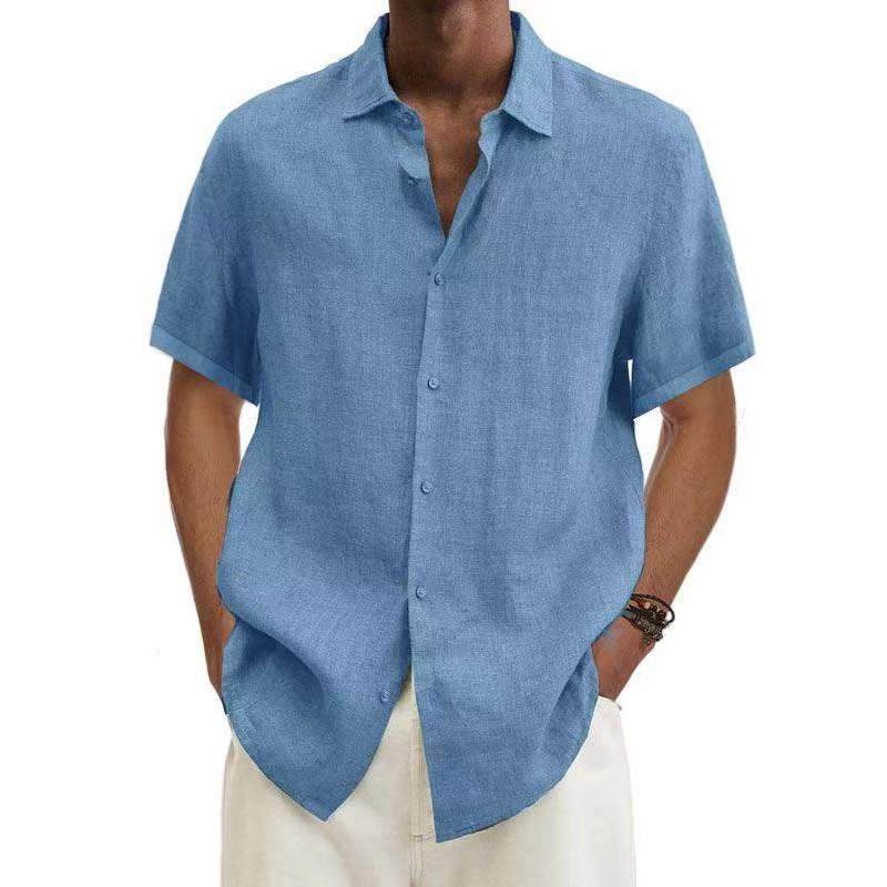 Chemise en Lin Marron Clair | Tissu Respirant | Style Décontracté
