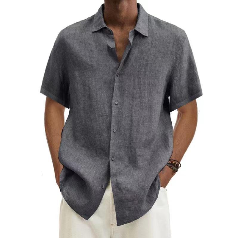 Chemise en Lin Marron Clair | Tissu Respirant | Style Décontracté