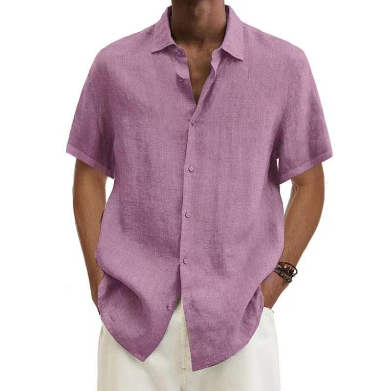 Chemise en Lin Marron Clair | Tissu Respirant | Style Décontracté
