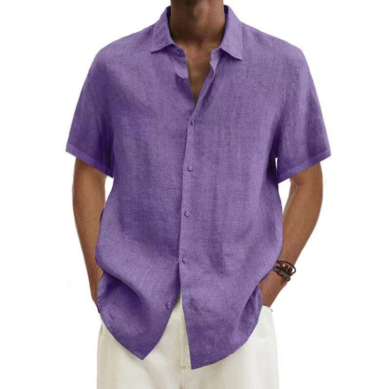 Chemise en Lin Marron Clair | Tissu Respirant | Style Décontracté